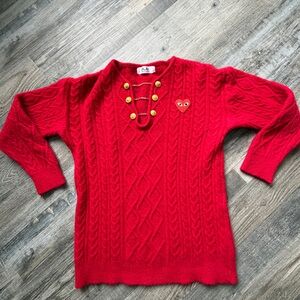 Red Comme des garçons knit sweater